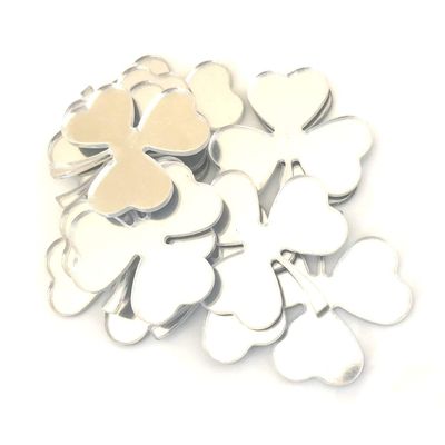 Clover Shaped Crafting Mirrors, Set of 10, Shatterproof Acrylic, 2.8 X 4