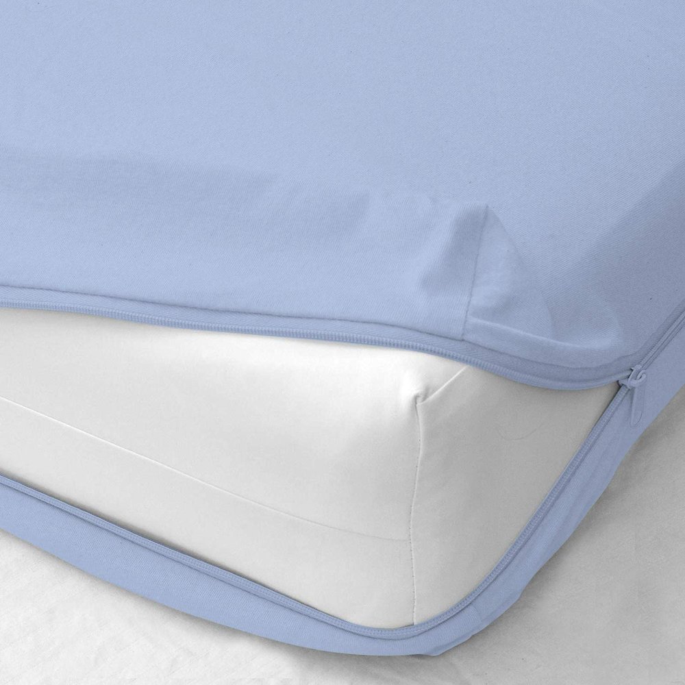 Arkwin Home Products Princess 100% Egyptian Cotton Mattress Cover, Cal-King, Zips Around The Mattress - Light Blue