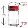1 Gallon Glass Jar With Lid Wide Mouth Airtight Plastic Pour Spout Lids Bulk-Dry Food Storage Pickling Mason Jar Canister Raw Milk Bottle Jug Fermenting Sun Tea Kombucha Kefir Water Storing Canning view 4