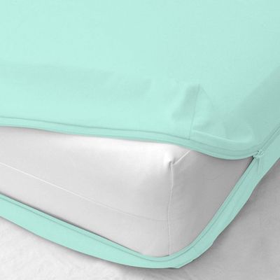 Arkwin Home Products Princess 100% Egyptian Cotton Mattress Cover, Twin, Zips Around The Mattress - Aqua Blue