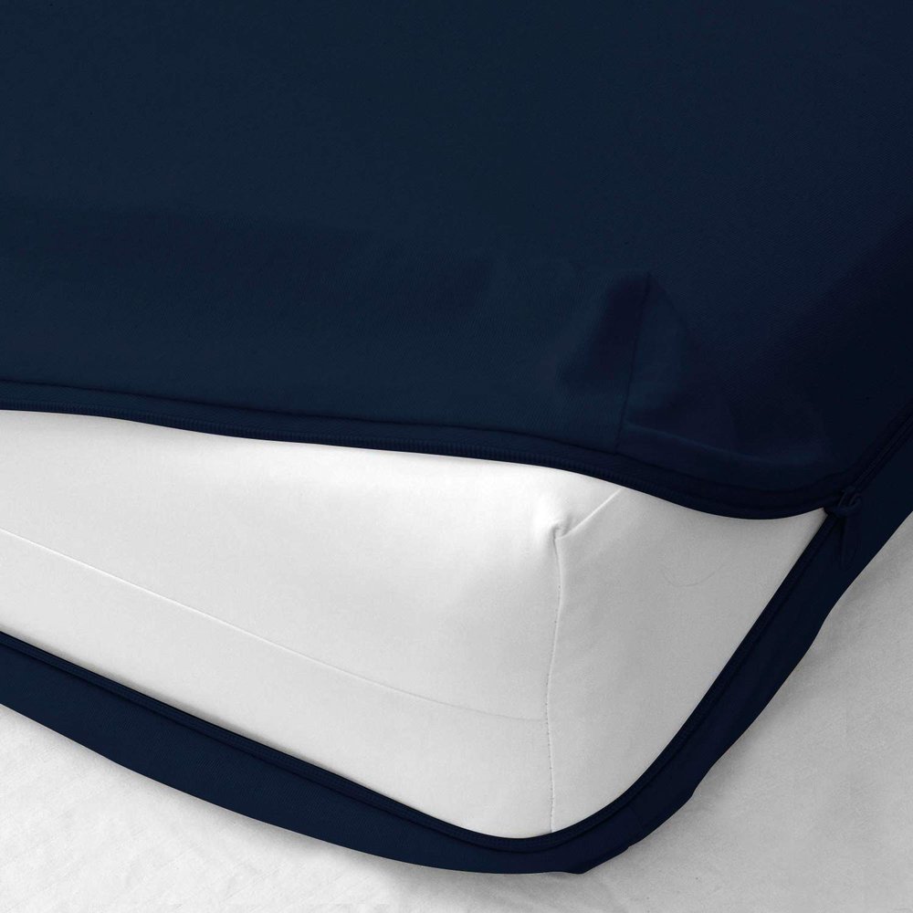 Arkwin Home Products Princess 100% Egyptian Cotton Mattress Cover, Cal-King, Zips Around The Mattress - Navy