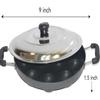 Shriya 12 Pits Appam Maker With Lid Wooden Stick And Nylon Scrubber, Appam Patra Paniyaram Nonstick Cookware Gunta Ponganalu, Small Idli, Paddu Maker, Appa Kara Wooden Stick And Nylon Scrubber view 2