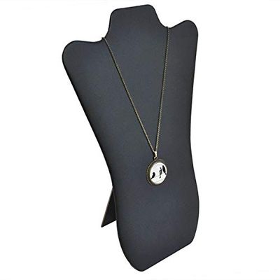 Pack of 6 Curved Black Leatherette Jewelry Necklace Display Easel