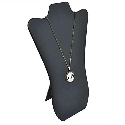 Pack of 6 Curved Black Leatherette Jewelry Necklace Display Easel