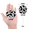 Car Drinks Coasters Set of 2 Pack Cow Print Animal Themed Absorbent Ceramic Stone Black and White Coaster with A Finger Notch for Easy Removal from Auto Cupholder view 3