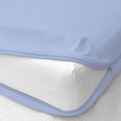 Arkwin Home Products Princess 100% Egyptian Cotton Mattress Cover, Twin, Zips Around The Mattress - Light Blue
