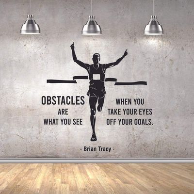 Eyes Off Your Goals Marathon Running Motivation Quote Wall Sticker Art Decal for Girls Boys Room Bedroom Gym Studio Garage House Fun Home Decor Stickers Wall Art Vinyl Decoration Size (30x30 inch)