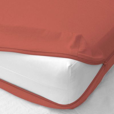 Arkwin Home Products Princess 100% Egyptian Cotton Mattress Cover, Twin, Zips Around The Mattress - Brick Red