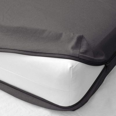 Arkwin Home Products Princess 100% Egyptian Cotton Mattress Cover, Twin, Zips Around The Mattress - Dark Grey