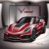 2019 Corvette ZR1- Long Beach Red-Fine Art Print by Danny Whitfield - Size 20 x 24 view 1