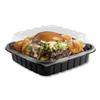 Anchor Packaging Crisp Foods Technologies Containers, 33 oz, 8.46 x 8.46 x 3.16, Clear/Black, Plastic, 180/Carton view 1