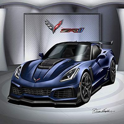 2019 Corvette ZR1- Night Race Blue-Fine Art Print by Danny Whitfield - Size 20 X 30