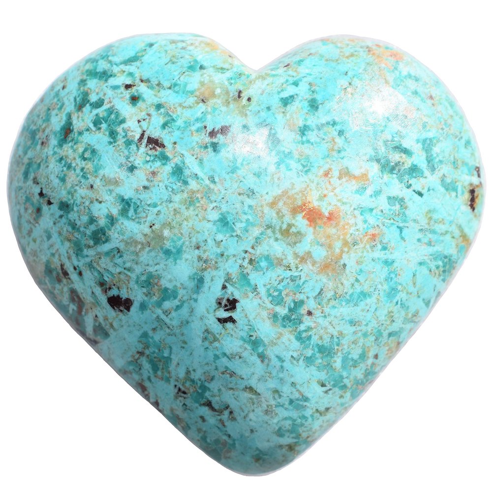 Zenergy Gems Natural Peruvian Turquoise Heart/Palm Worry Stone (Turquoise Palm Heart)