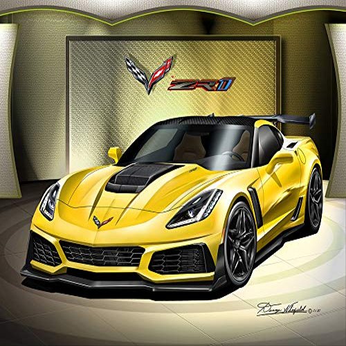 2019 Corvette ZR1- Velocity Yellow-Fine Art Print by Danny Whitfield - Size 16 X 20