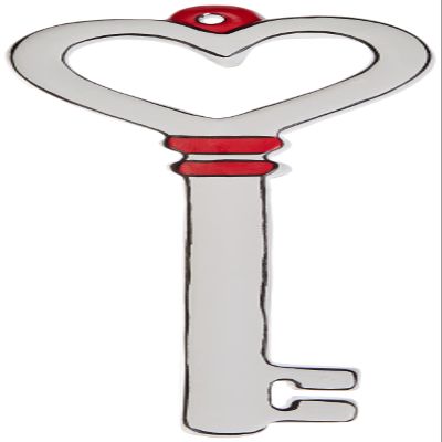 Egan Key Ceramic, White and Red, Unique