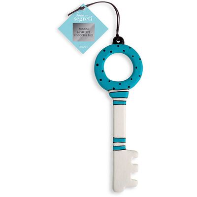 Egan Key Ceramic, White and Blue, Unique