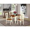 East West Furniture NDNI5-WHI-W 5 Piece Kitchen Table Set for 4 Includes a Rectangle Dining Room Table with Dropleaf and 4 Solid Wood Seat Chairs, 30x48 Inch, Buttermilk & Cherry view 2