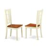 East West Furniture NDNI5-WHI-W 5 Piece Kitchen Table Set for 4 Includes a Rectangle Dining Room Table with Dropleaf and 4 Solid Wood Seat Chairs, 30x48 Inch, Buttermilk & Cherry view 4