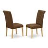 East West Furniture MZBR5-OAK-18 5 Piece Dining Table Set for 4 Includes a Rectangle Kitchen Table with Dropleaf and 4 Brown Linen Linen Fabric Parson Dining Chairs, 36x54 Inch, Oak view 2