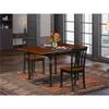East West Furniture MZAN3-BCH-W 3 Piece Dining Table Set for Small Spaces Contains a Rectangle Dining Room Table with Dropleaf and 2 Wood Seat Chairs, 36x54 Inch, Black & Cherry view 2