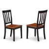 East West Furniture MZAN3-BCH-W 3 Piece Dining Table Set for Small Spaces Contains a Rectangle Dining Room Table with Dropleaf and 2 Wood Seat Chairs, 36x54 Inch, Black & Cherry view 4