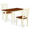 East West Furniture NDCL3-WHI-W 3 Piece Kitchen Table Set for Small Spaces Contains a Rectangle Dining Room Table with Dropleaf and 2 Dining Chairs, 30x48 Inch, Buttermilk & Cherry view 1