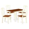 East West Furniture NDKE5-WHI-W 5 Piece Dining Set Includes a Rectangle Dining Room Table with Dropleaf and 4 Kitchen Chairs, 30x48 Inch, Buttermilk & Cherry view 1