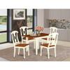 East West Furniture NDKE5-WHI-W 5 Piece Dining Set Includes a Rectangle Dining Room Table with Dropleaf and 4 Kitchen Chairs, 30x48 Inch, Buttermilk & Cherry view 2