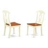 East West Furniture NDKE5-WHI-W 5 Piece Dining Set Includes a Rectangle Dining Room Table with Dropleaf and 4 Kitchen Chairs, 30x48 Inch, Buttermilk & Cherry view 4