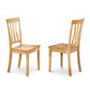 East West Furniture MZAN3-OAK-W 3 Piece Dining Table Set for Small Spaces Contains a Rectangle Dining Room Table with Dropleaf and 2 Wood Seat Chairs, 36x54 Inch, Oak view 2