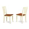 East West Furniture MZAV3-WHI-W 3 Piece Dining Table Set for Small Spaces Contains a Rectangle Dining Room Table with Dropleaf and 2 Wood Seat Chairs, 36x54 Inch, Buttermilk & Cherry view 4