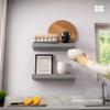 BAOBAB WORKSHOP Wood Floating Shelves for Wall - Rustic Shelf 16 inch - Grey Bathroom Shelves - Solid Wood Shelves for Wall for Bedroom Kitchen Living Room - Gray Finish, 16W  6.7D, Set of 2 view 2