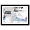 Wynwood Studio Abstract Framed Wall Art Prints 'Neon Teal Dream' Paint Home Dcor, 19" x 13", Blue, White view 1