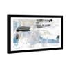 Wynwood Studio Abstract Framed Wall Art Prints 'Neon Teal Dream' Paint Home Dcor, 19" x 13", Blue, White view 2