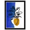 Wynwood Studio Botanical Framed Wall Art Prints 'Flourish' Florals Home Dcor, 13" x 19", Blue, White view 1