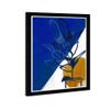 Wynwood Studio Abstract Framed Wall Art Prints 'When The Sun Comes' Paint Home Dcor, 13" x 19", Blue, Gold view 2