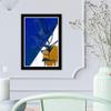 Wynwood Studio Abstract Framed Wall Art Prints 'When The Sun Comes' Paint Home Dcor, 13" x 19", Blue, Gold view 3