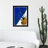 Wynwood Studio Abstract Framed Wall Art Prints 'When The Sun Comes' Paint Home Dcor, 13" x 19", Blue, Gold view 4