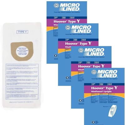 DVC Replacement Micro-Lined Paper Bags for Hoover Style Y Windtunnel and Tempo Upright Models | 2-Ply Filter Removes 99.7% of Particles and Allergens | 36 Bags
