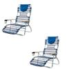 Ostrich 3-N-1 Lightweight Comfortable Aluminum Multi-Position Relaxing Reclining Beach Chair, Striped (2 Pack) view 1