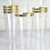 Efavormart 60 Pack 18oz Gold Rimmed Clear Cocktail Disposable Plastic Glasses For Wedding Banquet Party Events view 2