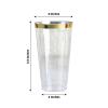 Efavormart 60 Pack 18oz Gold Rimmed Clear Cocktail Disposable Plastic Glasses For Wedding Banquet Party Events view 3