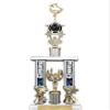 Trophy Deals 36" Action Matrix Cheerleading Silver Flute 2 Column Trophy, Custom Cheerleading Trophies with Personalized Engraving - WW128BS-CLAMB view 1