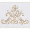Authentic Hotel and Spa White Turkish Cotton Scrollwork Embroidered 3 Piece Towel Set view 4