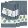 Authentic Hotel and Spa Turkish Cotton Palm Fronds Embroidered Teal Blue 8-Piece Towel Set view 1