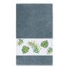 Authentic Hotel and Spa Turkish Cotton Palm Fronds Embroidered Teal Blue 8-Piece Towel Set view 2
