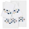 Authentic Hotel and Spa Turkish Cotton Squares Embroidered White 4-Piece Towel Set view 2