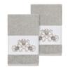 Authentic Hotel and Spa Turkish Cotton Shells Embroidered Light Grey 2-Piece Towel Hand Set view 1