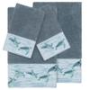 Authentic Hotel and Spa Turkish Cotton Turtles Embroidered Teal Blue 4-Piece Towel Set view 1
