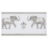 Authentic Hotel and Spa Turkish Cotton Elephants Embroidered Light Grey 2-Piece Bath Towel Set view 2